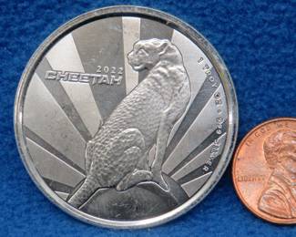 Lot 199. 2022 Republic of Cameroon 500 franc coin. 31.31 grams of .999 silver.