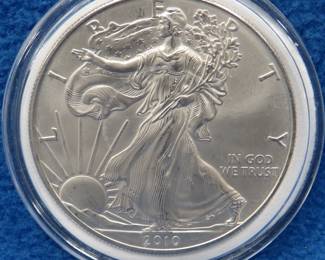 Lot 339. 2010 American Silver Eagle. One ounce of .999 fine silver.
