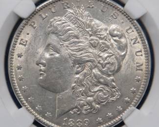 Lot 327. 1889 P Morgan silver dollar