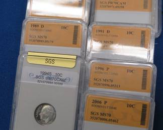 Lot 33. All high-grade post-1964 coins including many graded by SGS. See photos for dates.