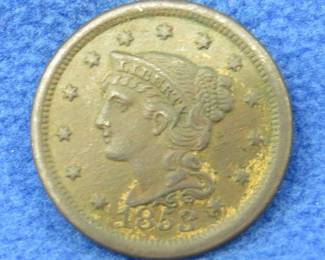 Lot 237. 1853 Coronet Head large cent