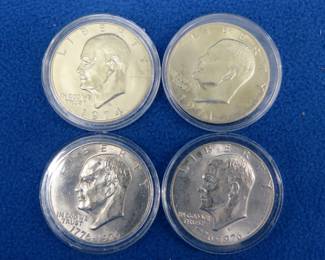 Lot 154. (4) Eisenhower Dollar Coins. Non-silver