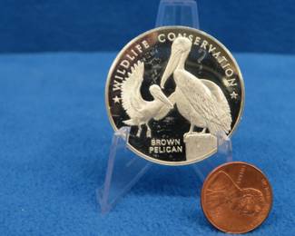 Lot 77. Postmasters of America 1972 Brown Pelican 25.19 gr Sterling round