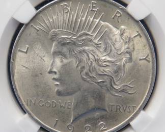 Lot 366. 1922 P Peace silver dollar