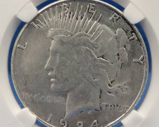 Lot 307. 1924 Peace Dollar