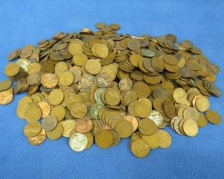 Lot 190. Approx. 8 lbs. of Lincoln wheat pennies. About 1165 total.
