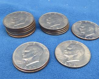 Lot 20. 14 Eisenhower Dollar Coins from '71, '72, '73, '77, and '78