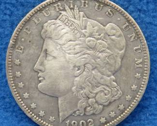 Lot 128. 1902 P Morgan silver dollar