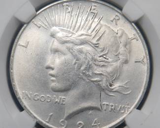 Lot 367. 1924 P Peace silver dollar