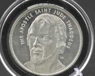 Lot 374. The Apostle Jude Thaddeus silver round weighing 25.6 grams