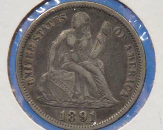 Lot 69. 1891 Seated Liberty Dime