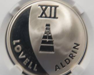 Lot 384. NASA themed "Apollo XII" sterling silver proof medallion. 20.6 grams.