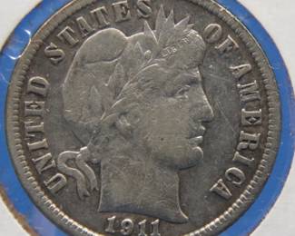 Lot 152. 1911 S Barber Dime