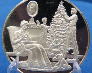 Lot 83. Postmasters of America 1973 Tree Trimming 25.35 grams sterling round