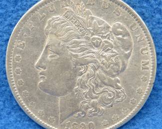 Lot 125. 1890 P Morgan silver dollar