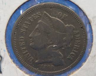 Lot 25. 1868 Three Cent Nickel