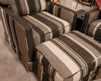 Black and Grey Side Chair with Footstool, Like New