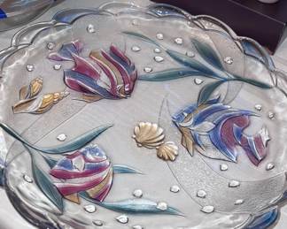 Vintage Colorful Beach Themed Serving Platters