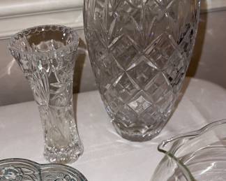 Lead Crystal floral and bud vases