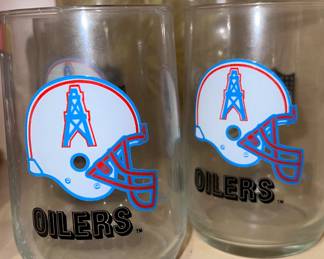 Vintage Collectible Houston Oilers Glass set 