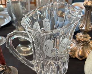 Etched Crystal Pitcher