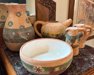 Assorted Vintage handcrafted Peruvian Pottery by Pablo Seminario