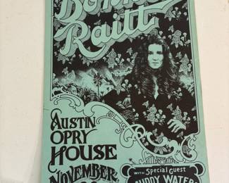 Original 1977 Bonnie Raitt + Muddy Waters Austin Opry House Danny Garrett Poster