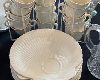 Wedgwood Scalloped Shell Cup + Snack Plates