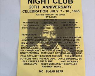Original Antone's Night Club 20th Anniversary Poster