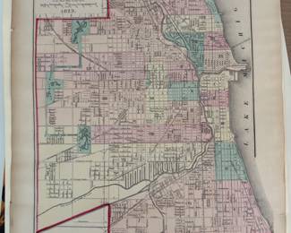Original Antique Grays Atlas Map of Chicago 1873