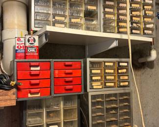 Metal Hardware Organizers full of assorted shop findings