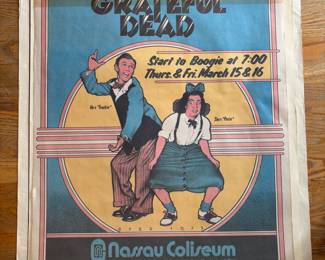 Original 1973 Grateful Dead Nassau Coliseum Bill Graham Poster