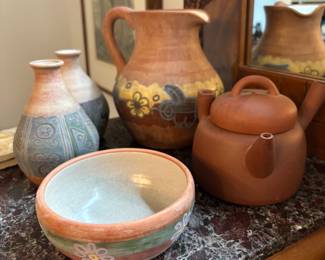 Assorted Vintage handcrafted Peruvian Pottery by Pablo Seminario