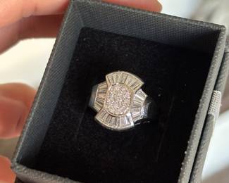 Vintage Platinum + Diamond Ring approx size 5