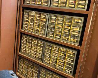 Metal Hardware Organizers full of assorted shop findings