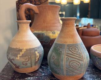 Assorted Vintage handcrafted Peruvian Pottery by Pablo Seminario