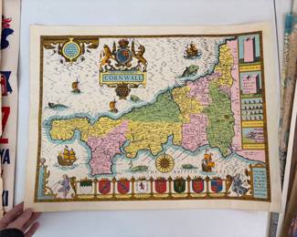 Vintage Cornwall map