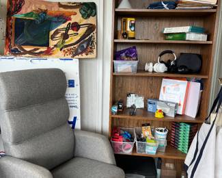 Office chair, garage items.
