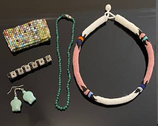 Seed bead & other beaded and stone jewelry