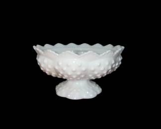 Vintage hobnail milk glass candleholder