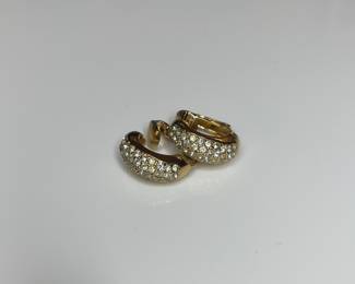 Christian Dior pave rhinestone earrings
