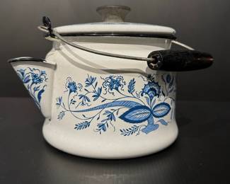 Antique enamel tea pot