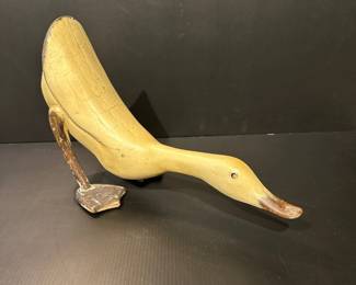 Vtg. wooden hand painted goose