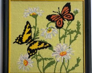 Vintage framed needle point