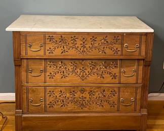 Carved wood 3 drawer dress vintage