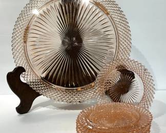 Miss America cake plate and dessert dishes
