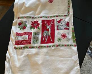 Vtg. Christmas table cloth