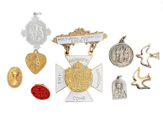 Vintage religious pins & charm