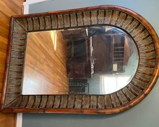 Arched bamboo mirror