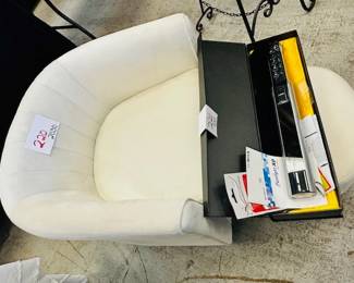 White chair and ottoman 